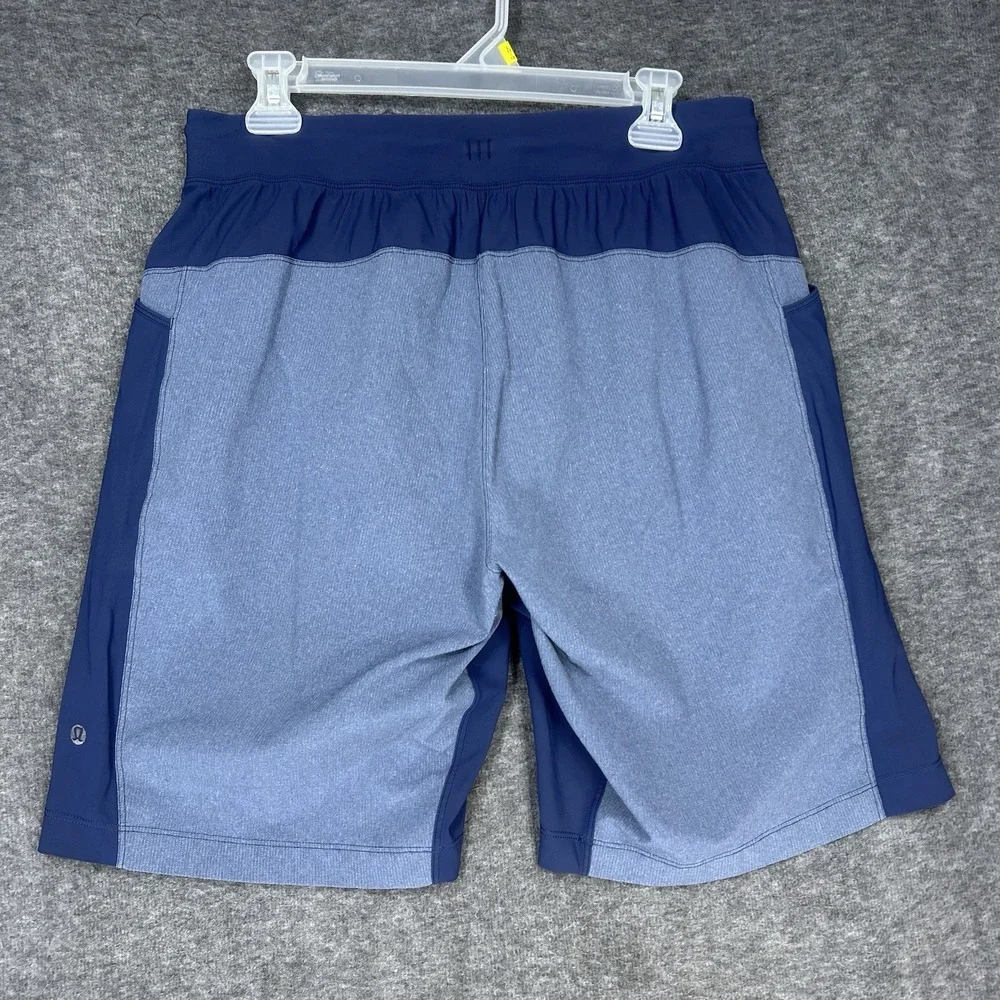 Lululemon Shorts Large Heathered Deep Navy Namaste At The Beach drawstring lined